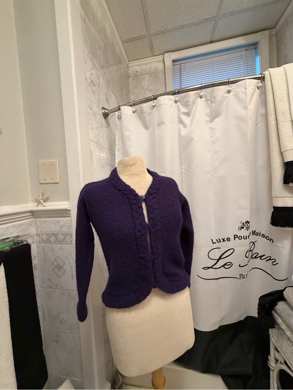 Peruvian connection 100% alpaca Knit Purple Cardigan Sweater handmade in Peru!